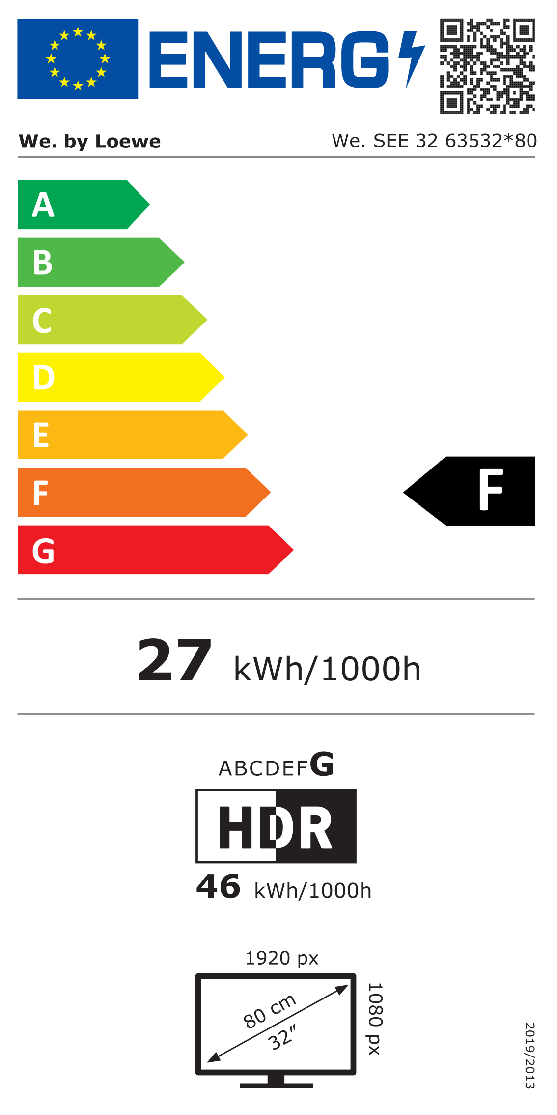 Loewe We. SEE 32 lcd energielabel