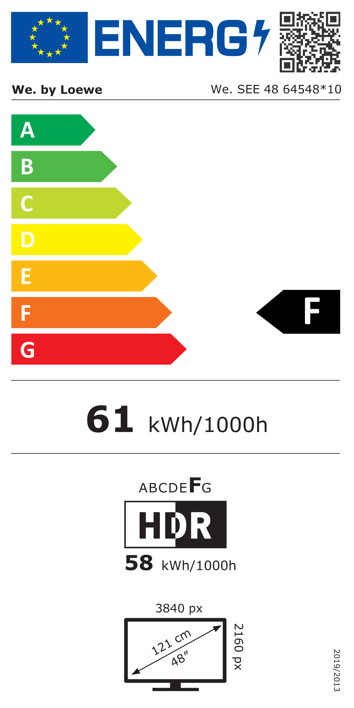 Loewe we. see 48 oled energielabel