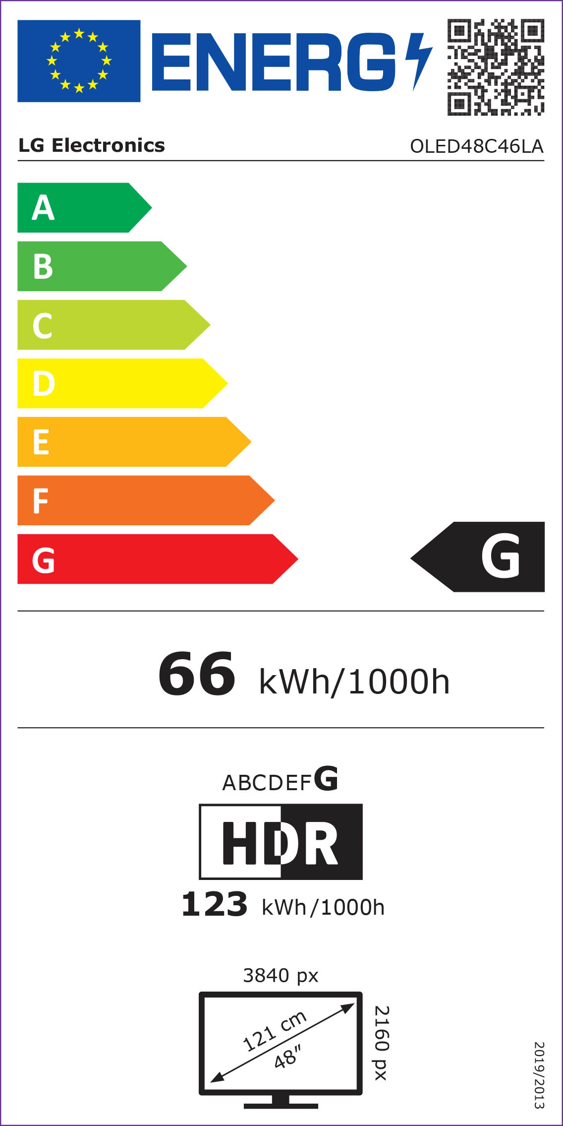 Energielabel LG OLED48C46LA