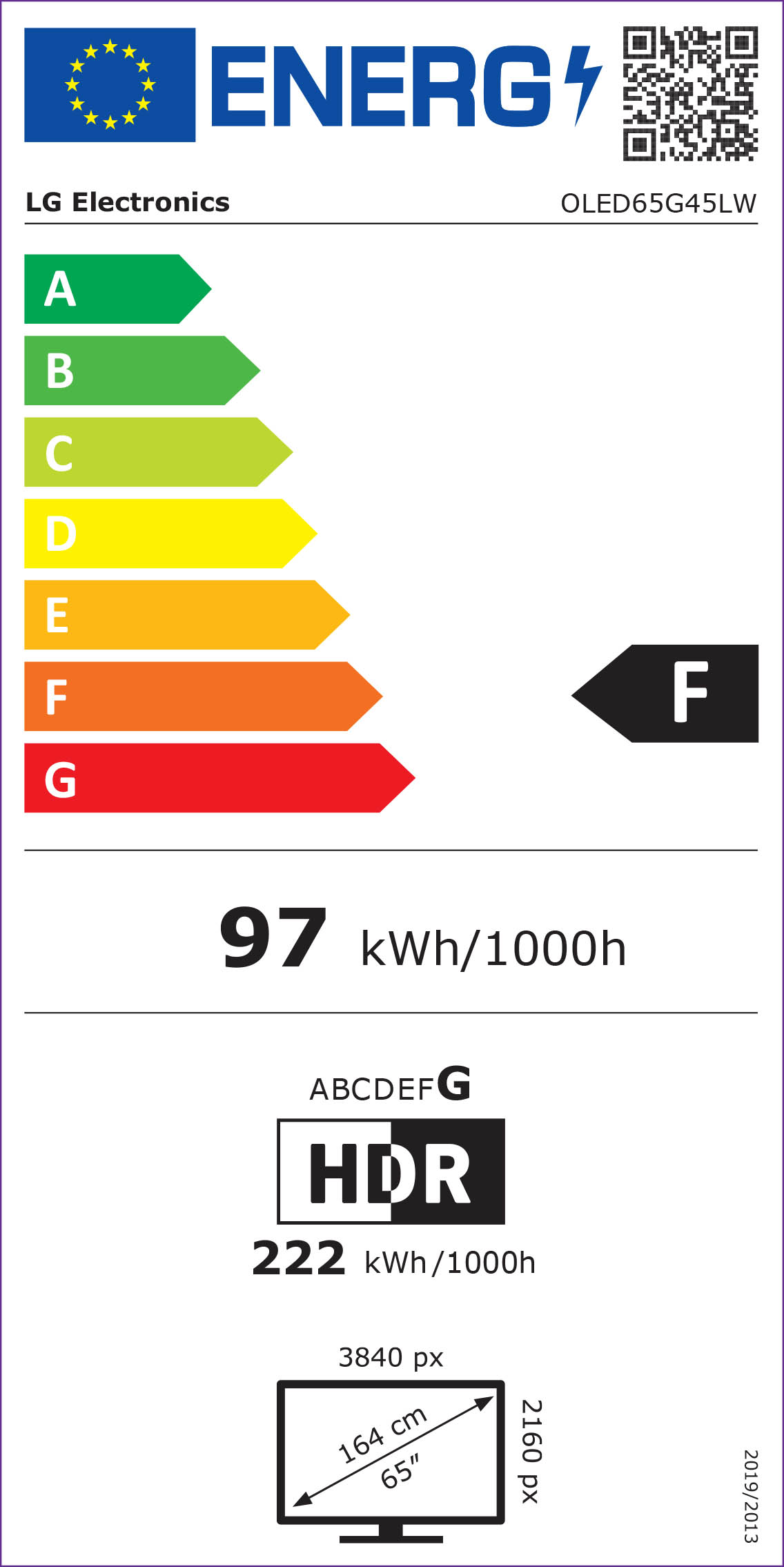 Energielabel OLED65G45LW